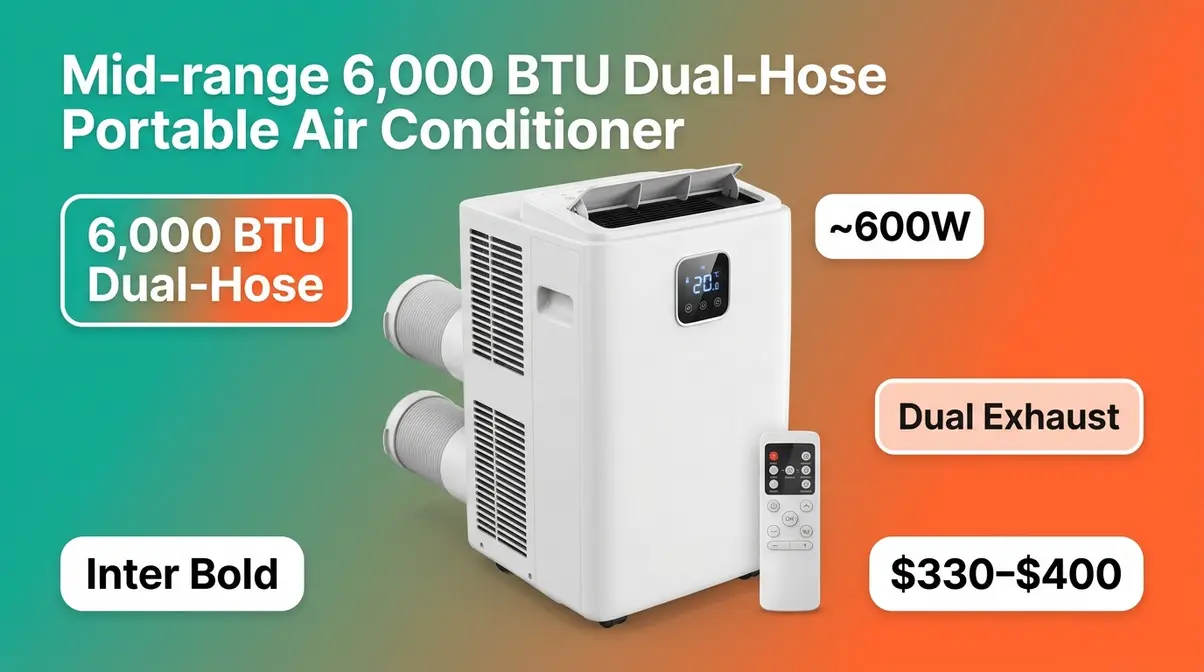 6000 BTU dual-hose portable air conditioner mid-range camping AC for 4 to 6 person tents