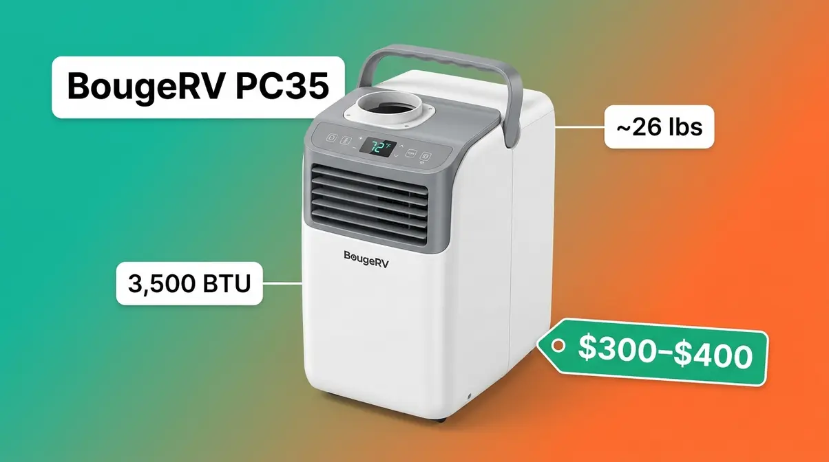 BougeRV PC35 3500 BTU budget portable air conditioner best value tent camping AC under $400
