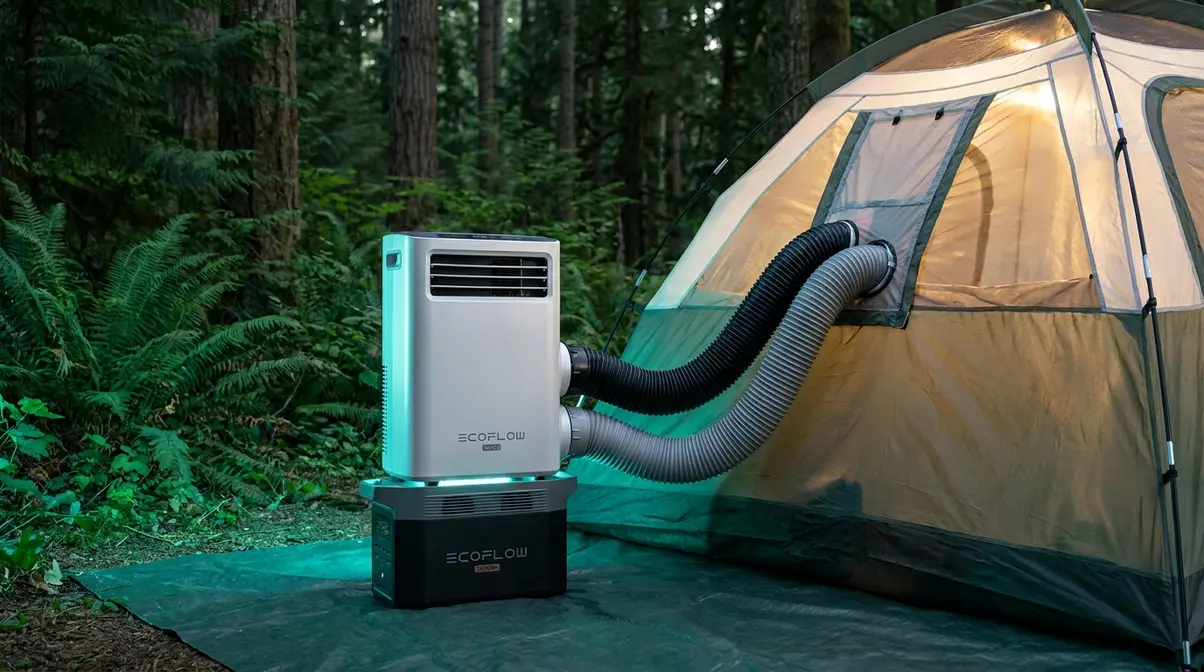 EcoFlow Wave 3 best air conditioner for tent camping set up at a campsite