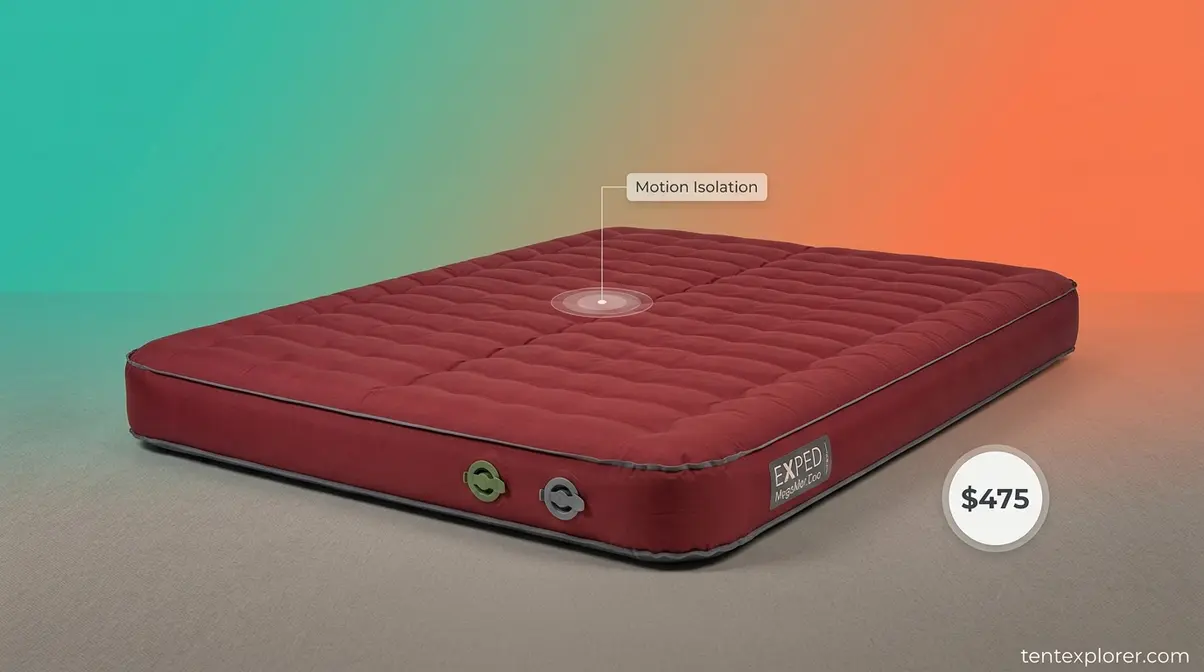 Exped MegaMat Duo double camping mattress with independent inflation zones for couples