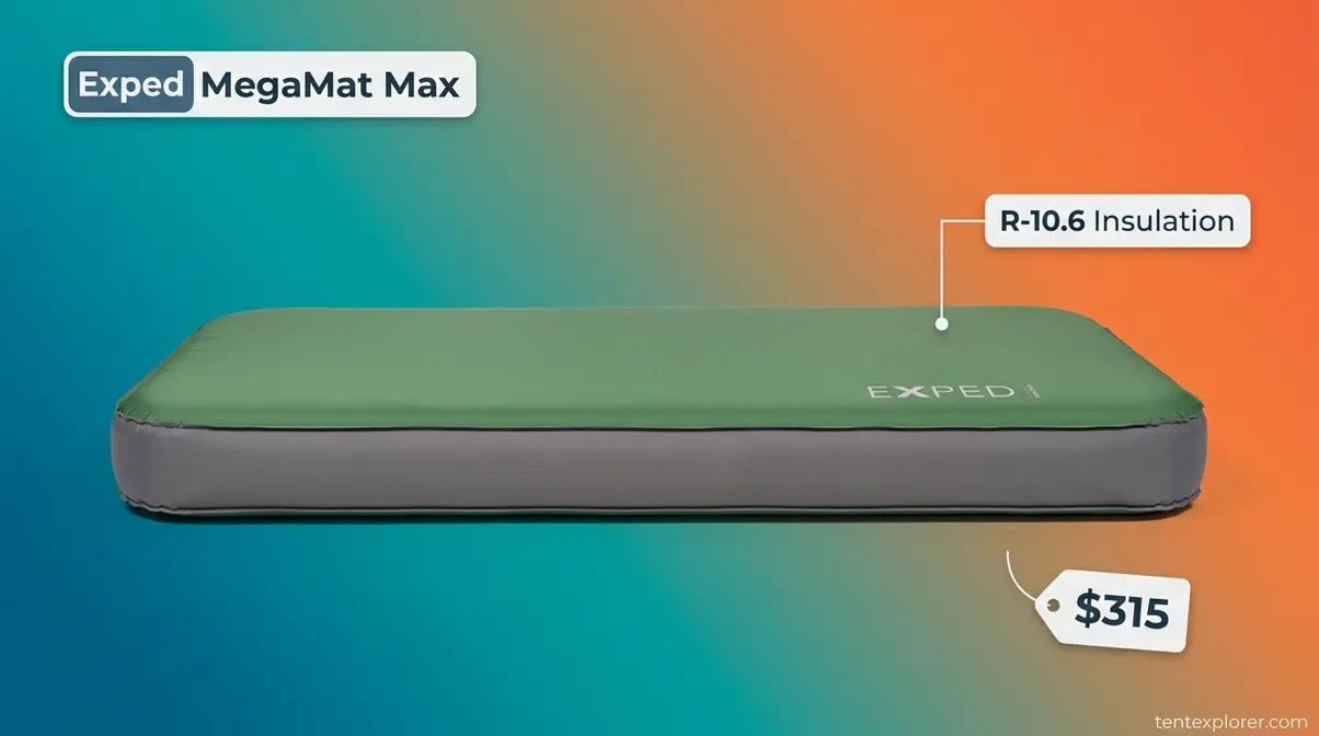 Exped MegaMat Max camping mattress with extreme R-10.6 cold weather insulation rating