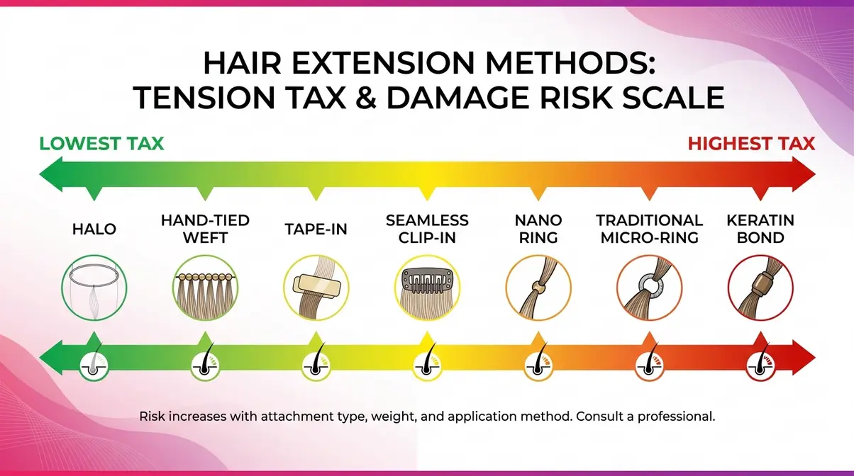 Best hair extensions for thin hair ranked by Tension Tax damage risk scale