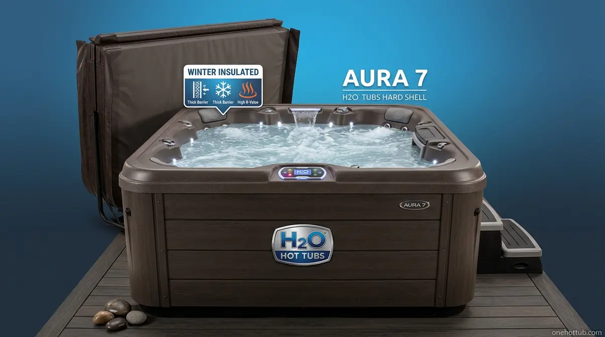 H2O Hot Tubs model with enhanced winter insulation for cold climates