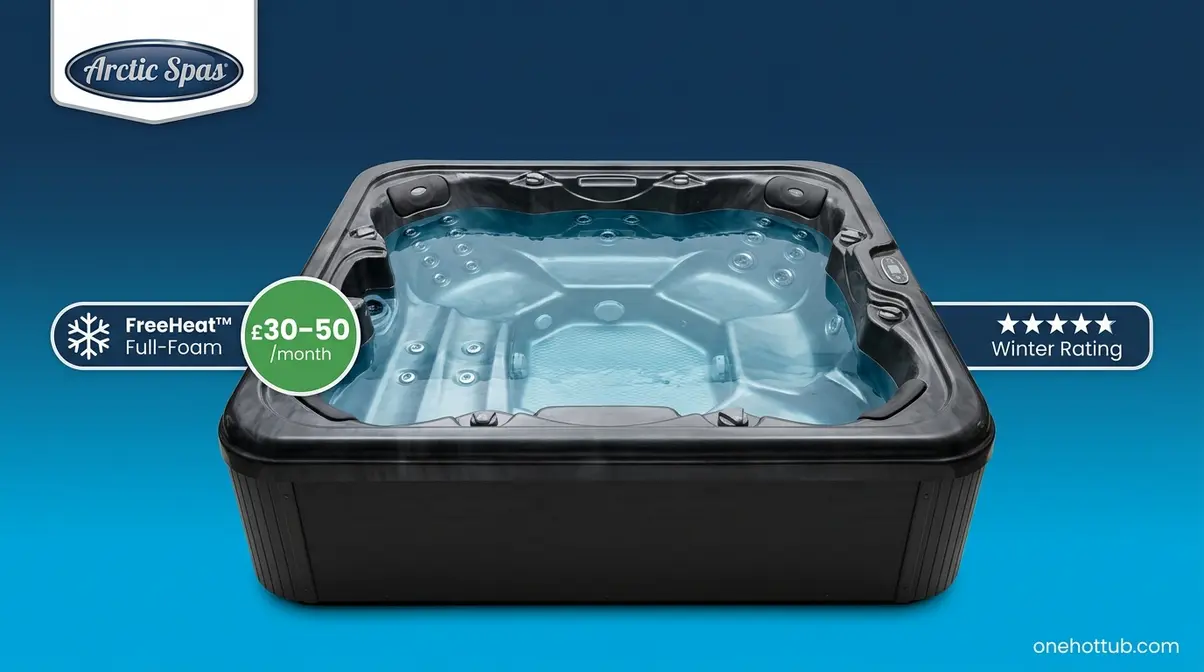 Best Hot Tubs for Winter UK 2026: Top 7 Compared 4 Arctic Spas hard-shell hot tub with FreeHeat full-foam insulation for UK winter use