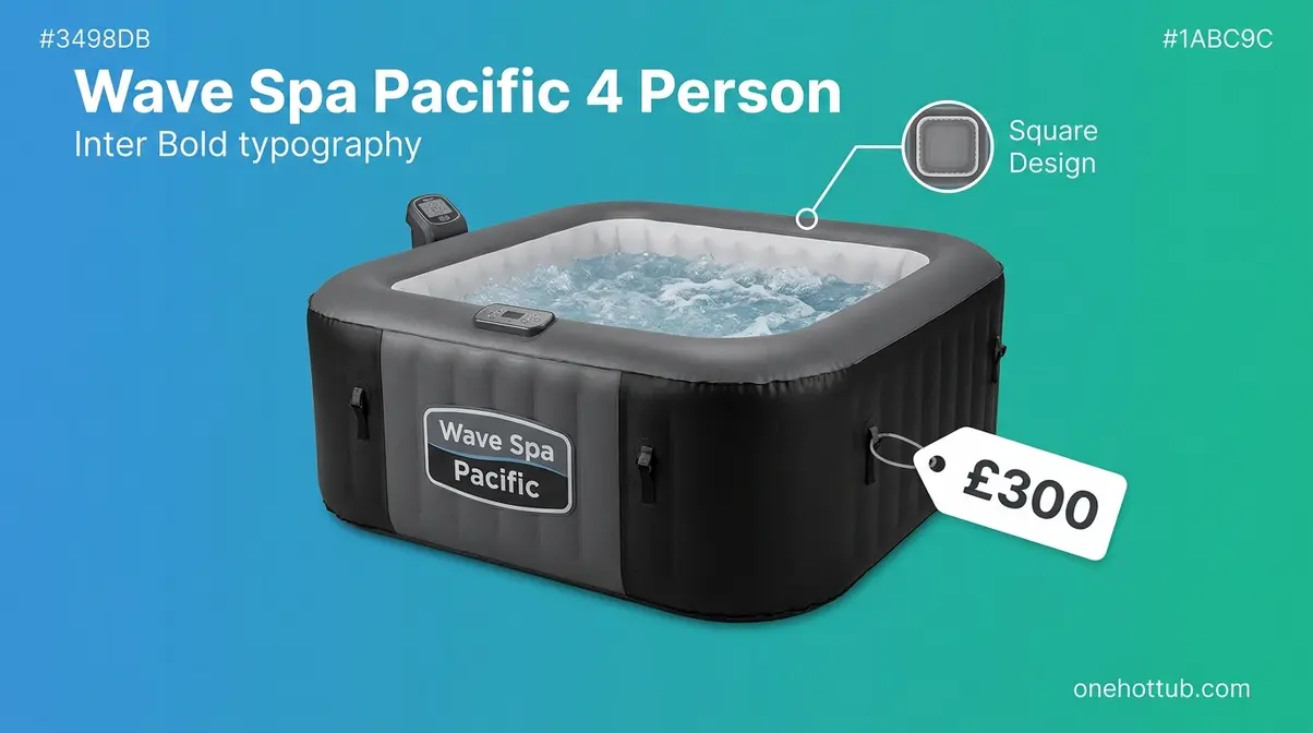 Wave Spa Pacific 4 Person square inflatable hot tub for compact spaces