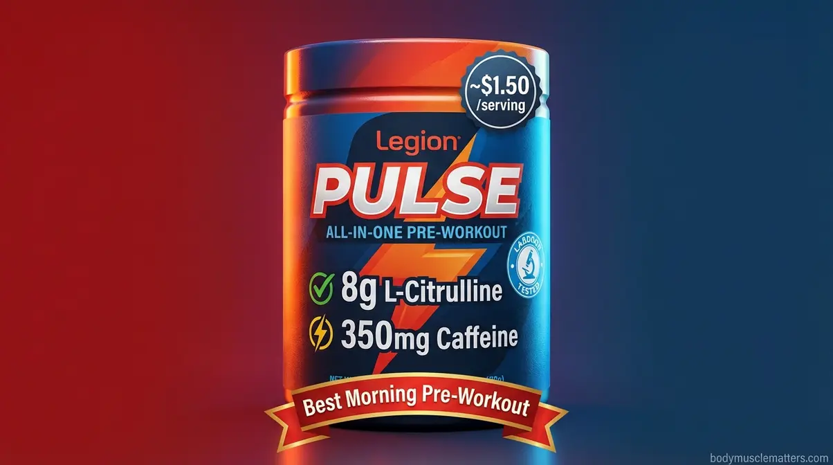 Legion Pulse all-in-one pre-workout supplement with 8g L-Citrulline and 350mg natural caffeine