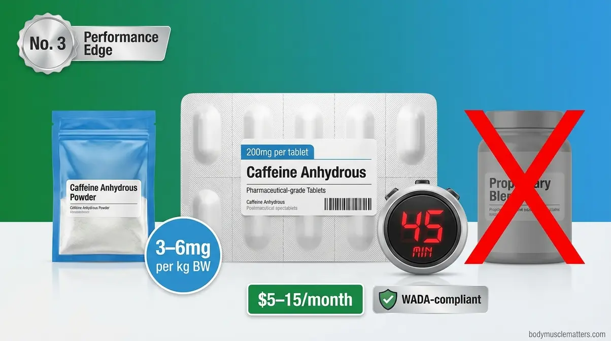 Caffeine anhydrous tablets 200mg for natural bodybuilding pre-workout performance edge