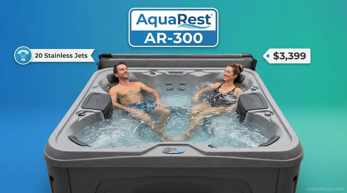 AquaRest AR-300 plug and play hot tub with 20 stainless steel jets