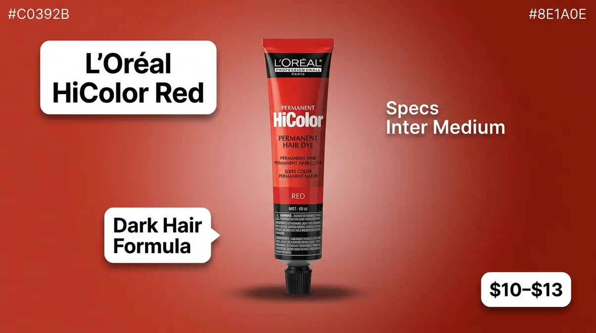 L'Oréal HiColor Red permanent hair dye tube for dark unbleached hair