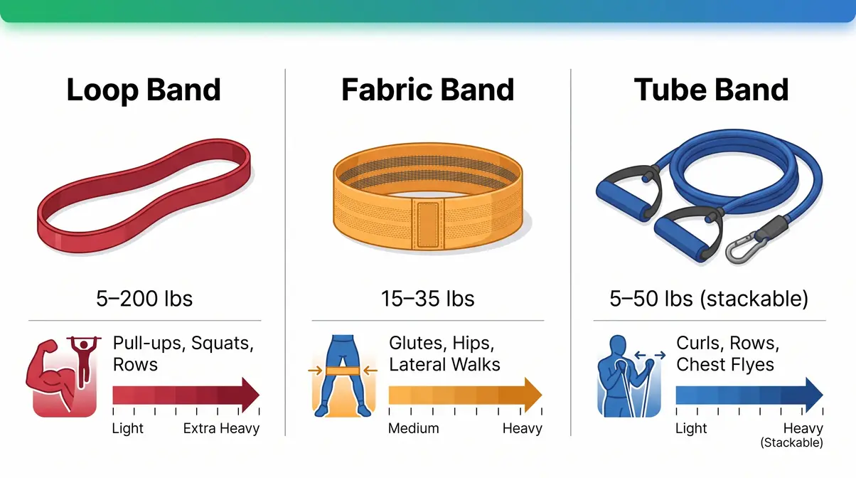 Best resistance bands for strength training comparison of loop tube and fabric band types
