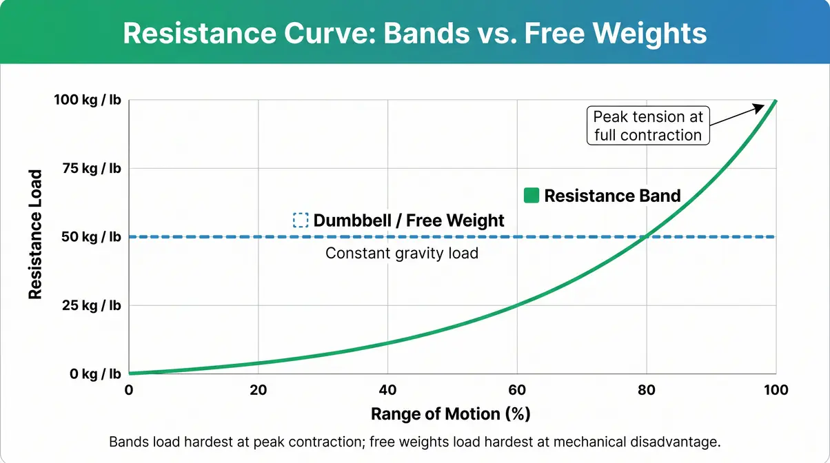 Resistance bands vs free weights variable resistance curve comparison chart