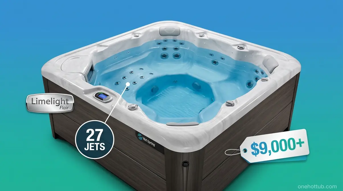 Hot Spring Limelight Flair mid-range saltwater hot tub with 5 seats