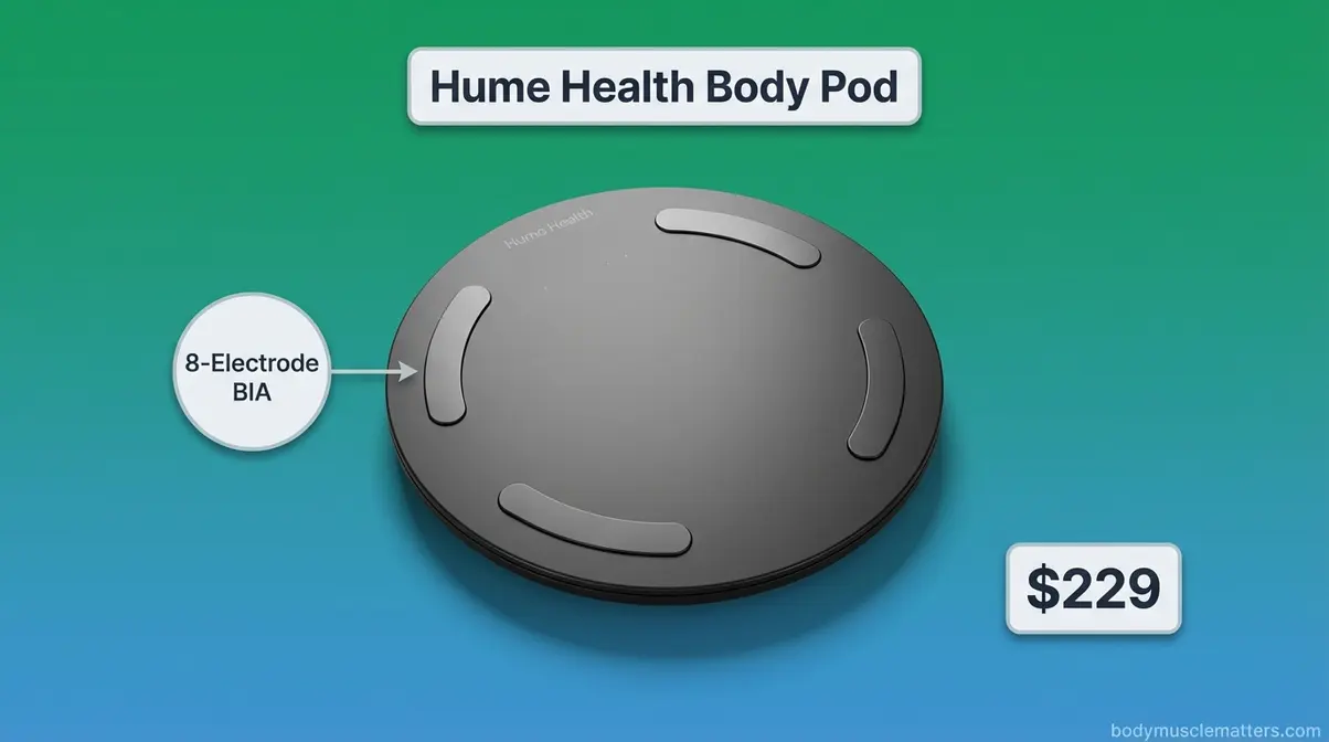Hume Health Body Pod smart scale with 8-electrode multi-frequency BIA for accurate body composition tracking