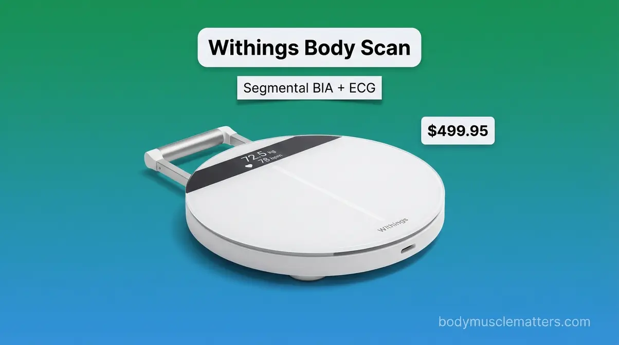 Withings Body Scan smart scale with retractable handle for segmental body composition and ECG measurement