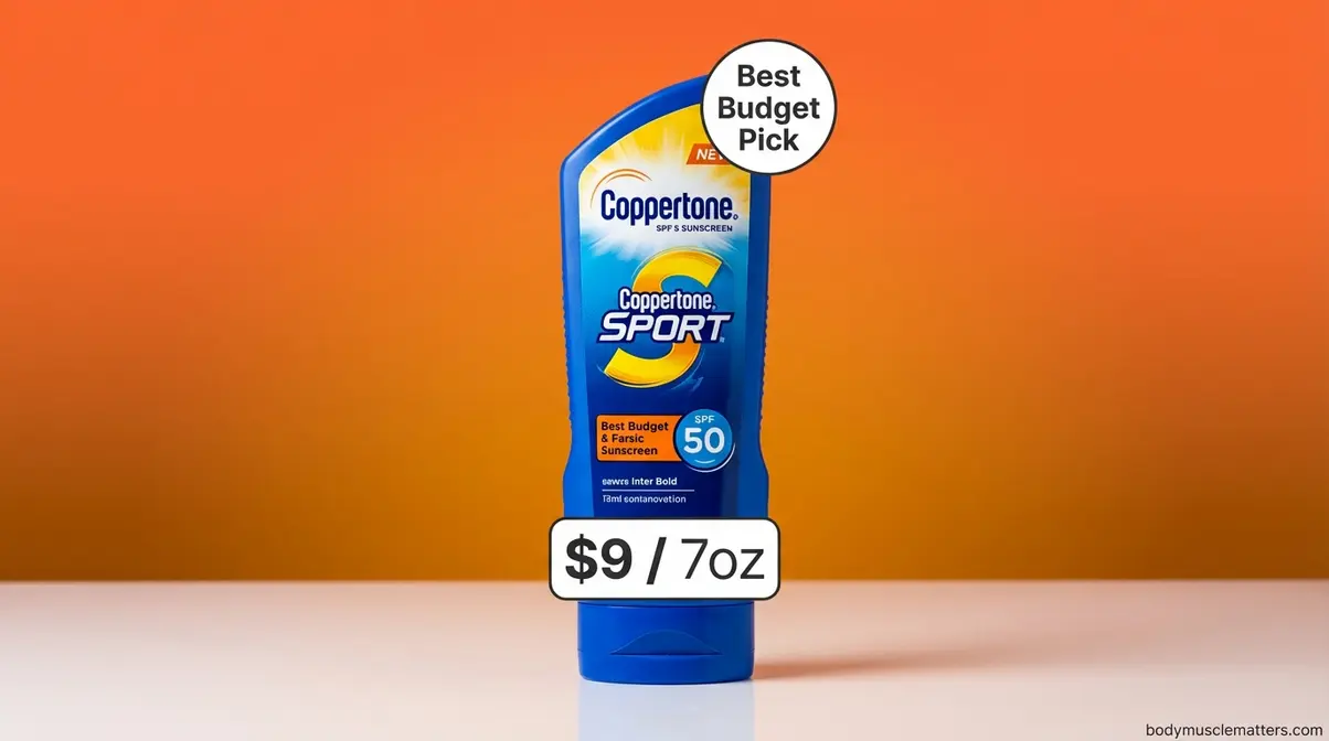 Coppertone Sport SPF 50 large 7oz bottle best budget sunscreen for outdoor exercise