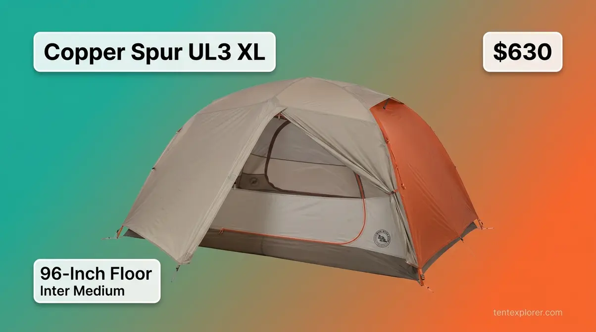 Big Agnes Copper Spur UL3 XL backpacking tent with 96-inch floor