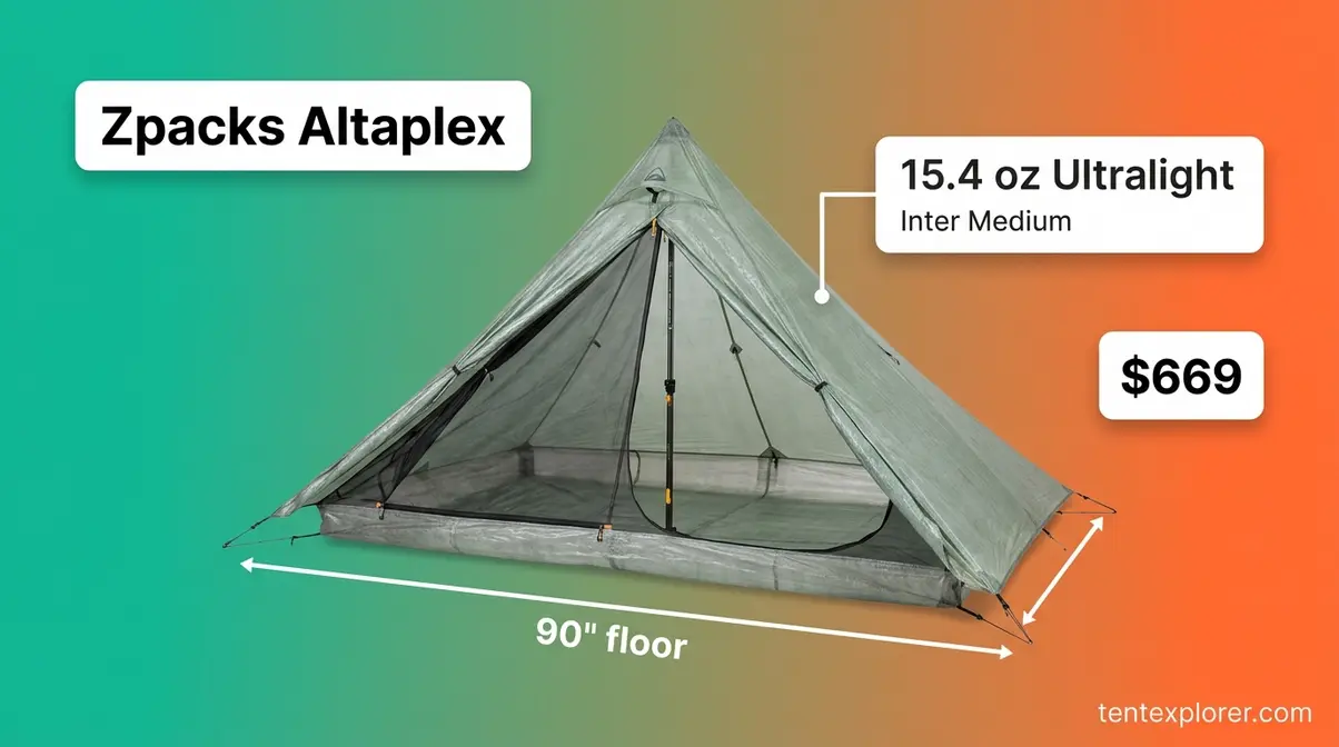 Zpacks Altaplex ultralight trekking pole tent with 90-inch floor