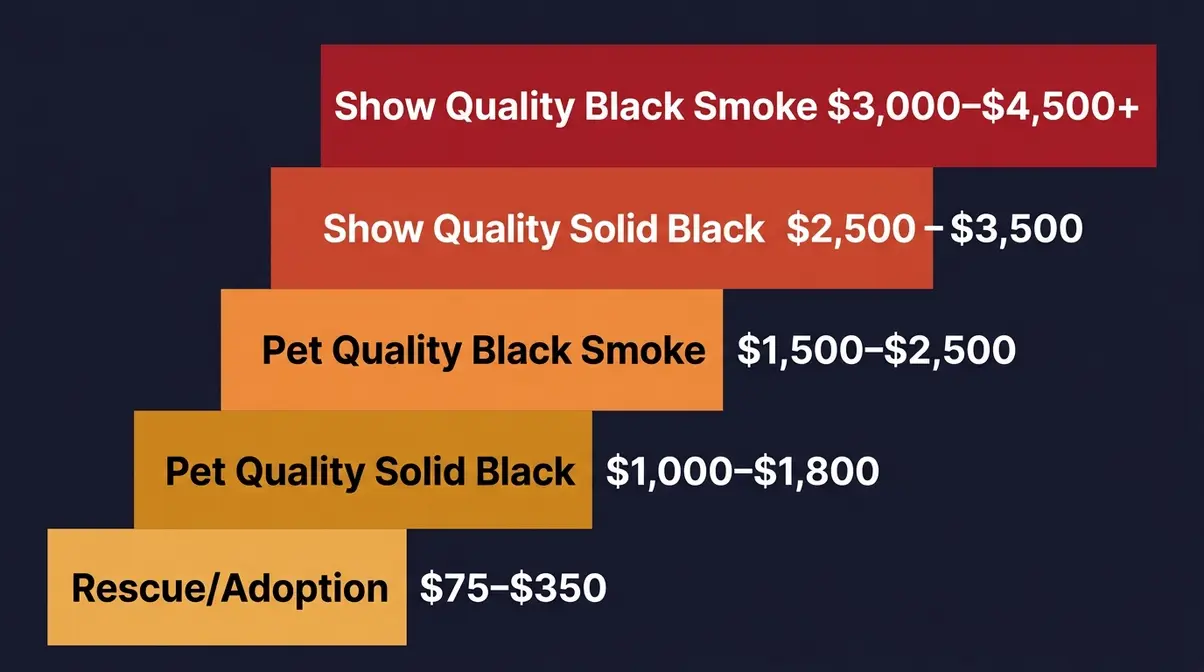 Black Maine Coon price breakdown chart from rescue adoption fees to show quality kitten costs