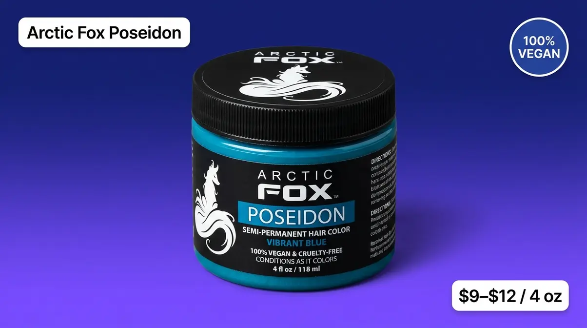 Arctic Fox Poseidon semi-permanent blue hair dye jar vegan formula product shot