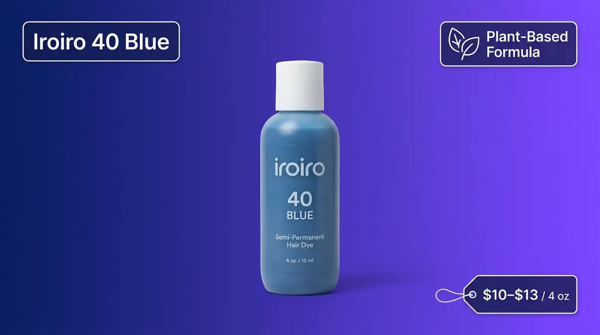 Iroiro 40 Blue semi-permanent hair dye with plant-based natural ingredients formula