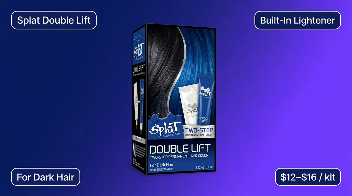 Splat Double Lift blue hair dye kit with built-in lightener for dark hair