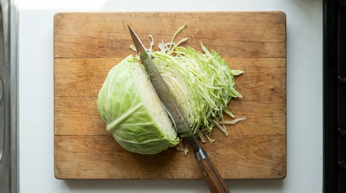 Cabbage Bread Recipe: Easy Step-By-Step Guide (2026) 4 How to shred cabbage finely for cabbage bread recipe using a chef's knife