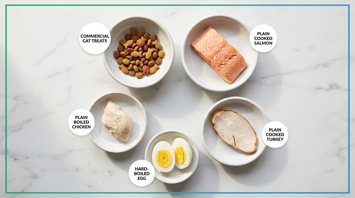 Five safe cat treat alternatives to ham including plain chicken turkey egg salmon and commercial treats