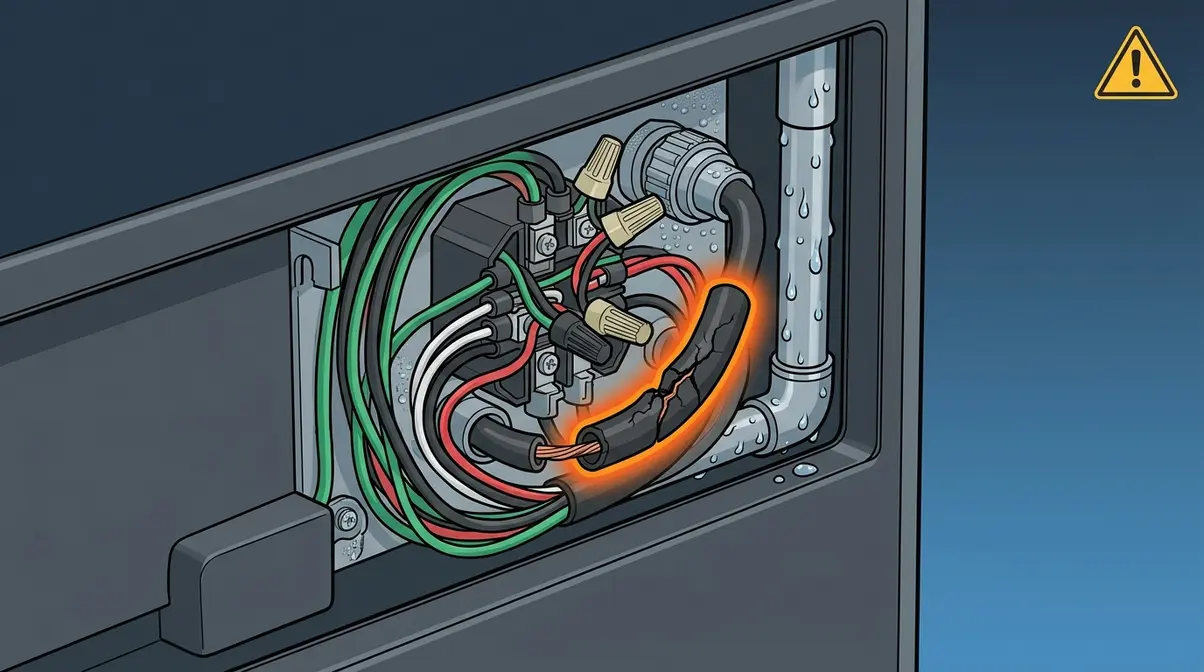 Can You Get Electrocuted in a Hot Tub? Safety Guide 2 Hot tub electric shock risk showing deteriorated wiring insulation in equipment bay