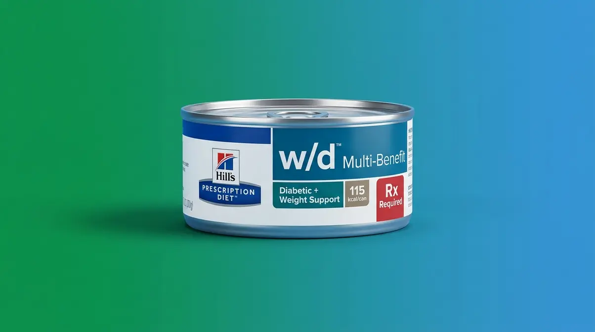 Hills Prescription Diet wd Multi-Benefit wet cat food can for overweight cats with diabetes requiring prescription