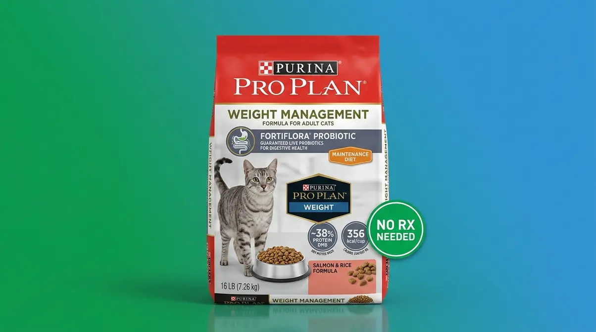 Purina Pro Plan Weight Management dry cat food bag OTC maintenance diet with live probiotics for cats at target weight