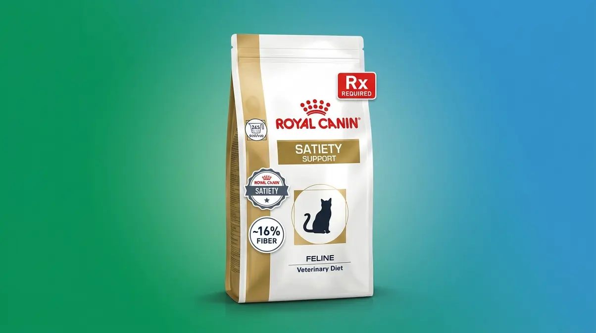 Royal Canin Satiety Support prescription cat food bag with very high fiber content for food-motivated overweight cats