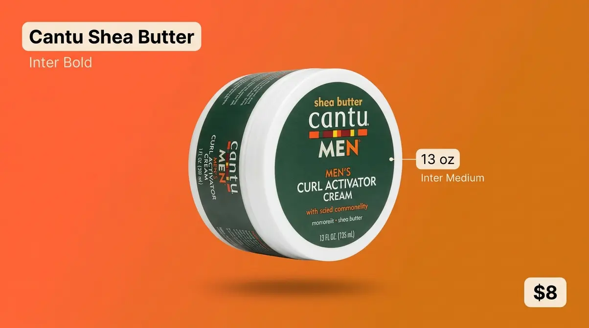 Cantu Shea Butter Men's Curl Activator Cream jar, best overall curly hair product for men
