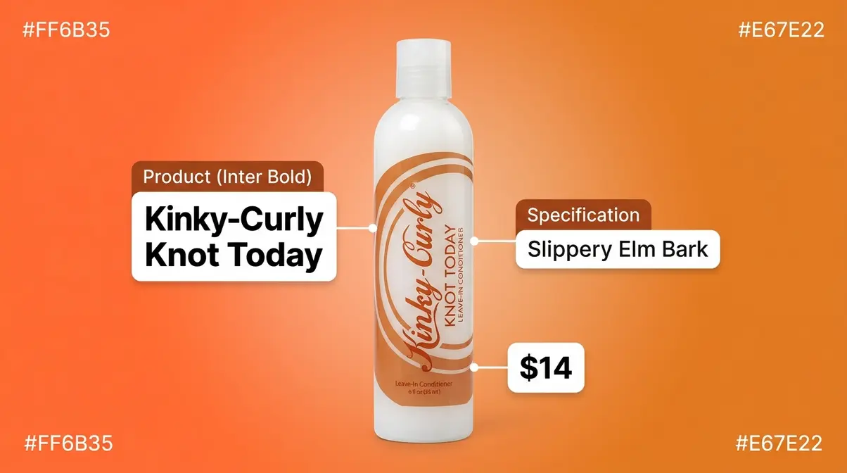 Kinky-Curly Knot Today Leave-In Conditioner bottle for detangling men's Type 3 and 4 curls