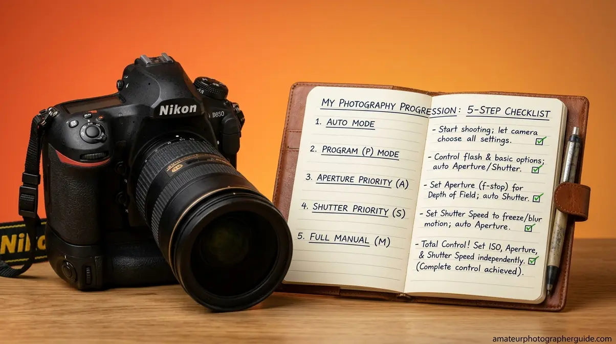 Photographer's 5-step workflow checklist for moving from Auto to Manual mode