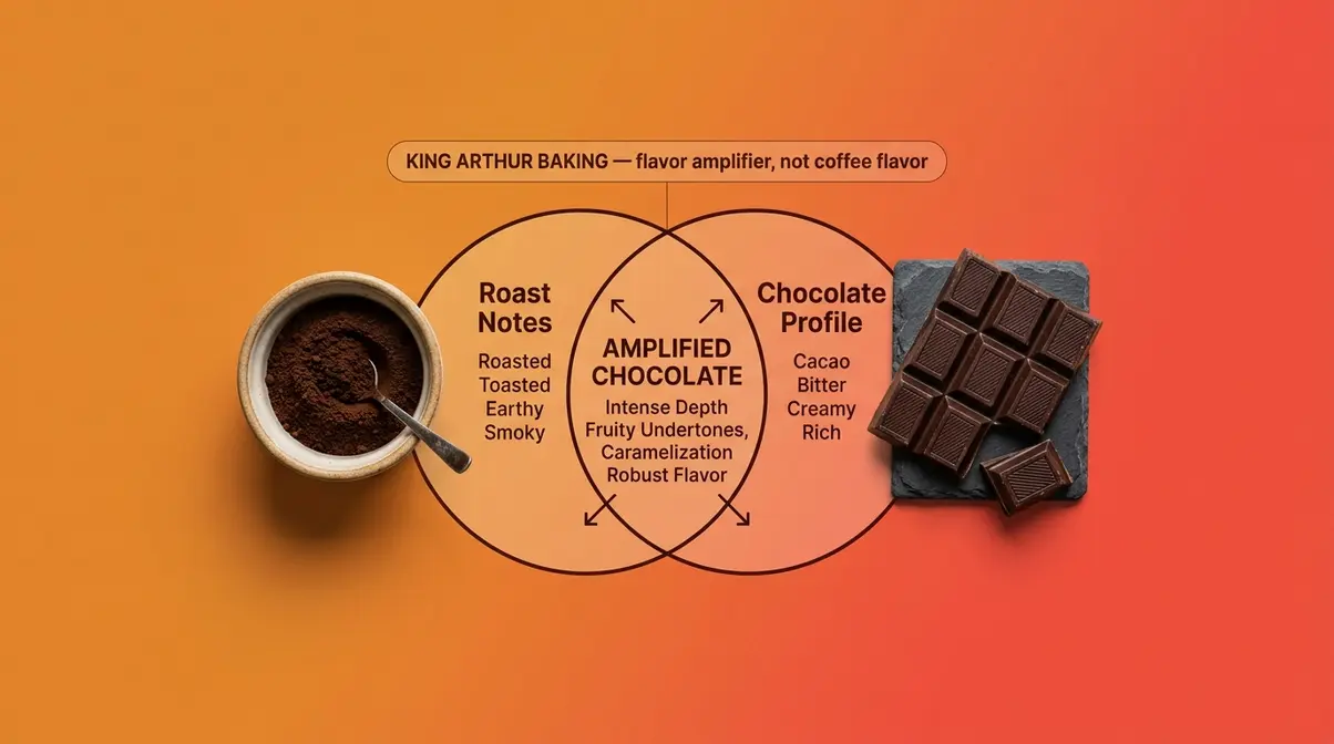 Felix Brownie Recipe: Fudgy, Crinkly-Topped Sunshine Method 8 Espresso powder beside dark chocolate showing flavor pairing science for Felix brownie recipe intensified chocolate taste