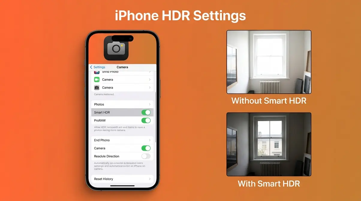 iPhone Smart HDR settings screen showing how to enable HDR photography on iPhone for better dynamic range