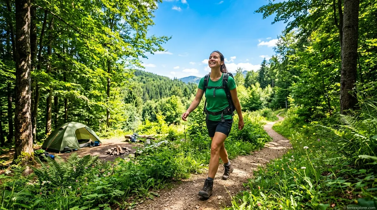 Hiker experiencing the physical health benefits of outdoor activity and fresh air