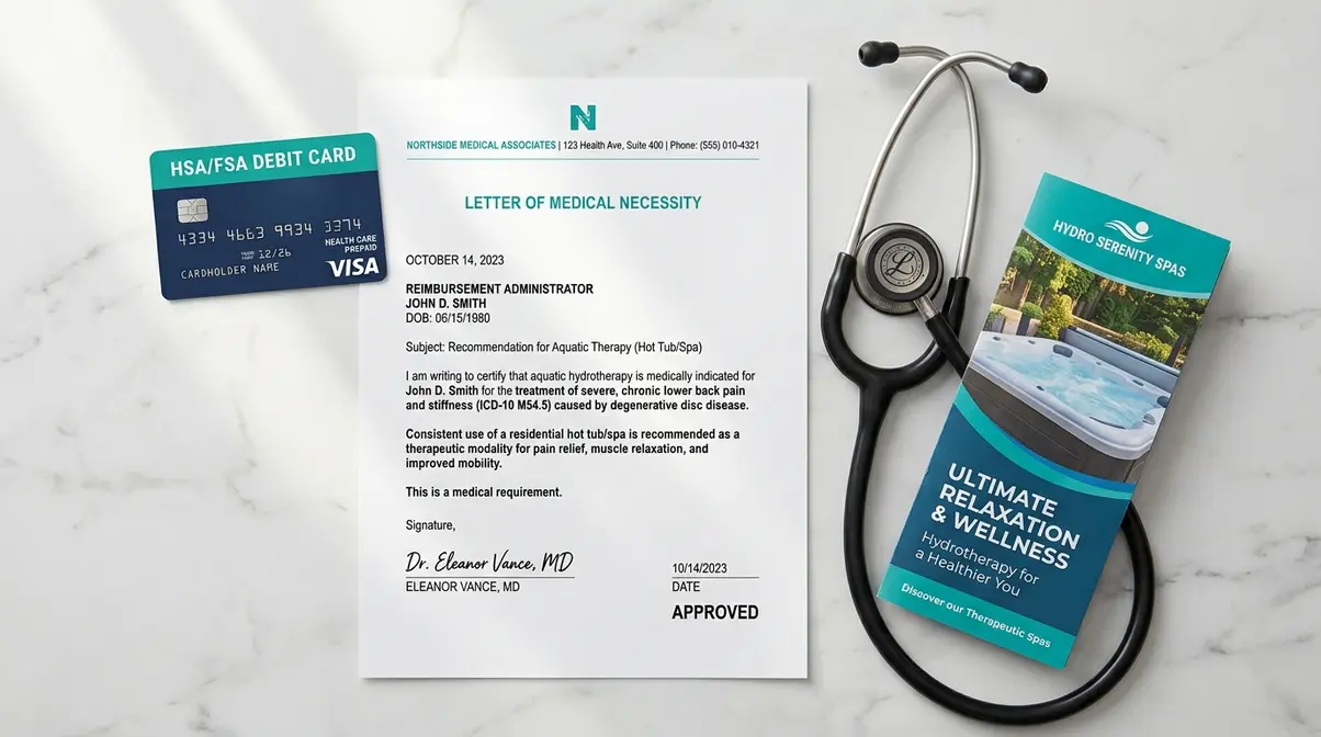 Hot Tub for Arthritis Relief: The 2026 Hydrotherapy Guide 9 HSA FSA card and Letter of Medical Necessity document for hot tub arthritis therapy coverage