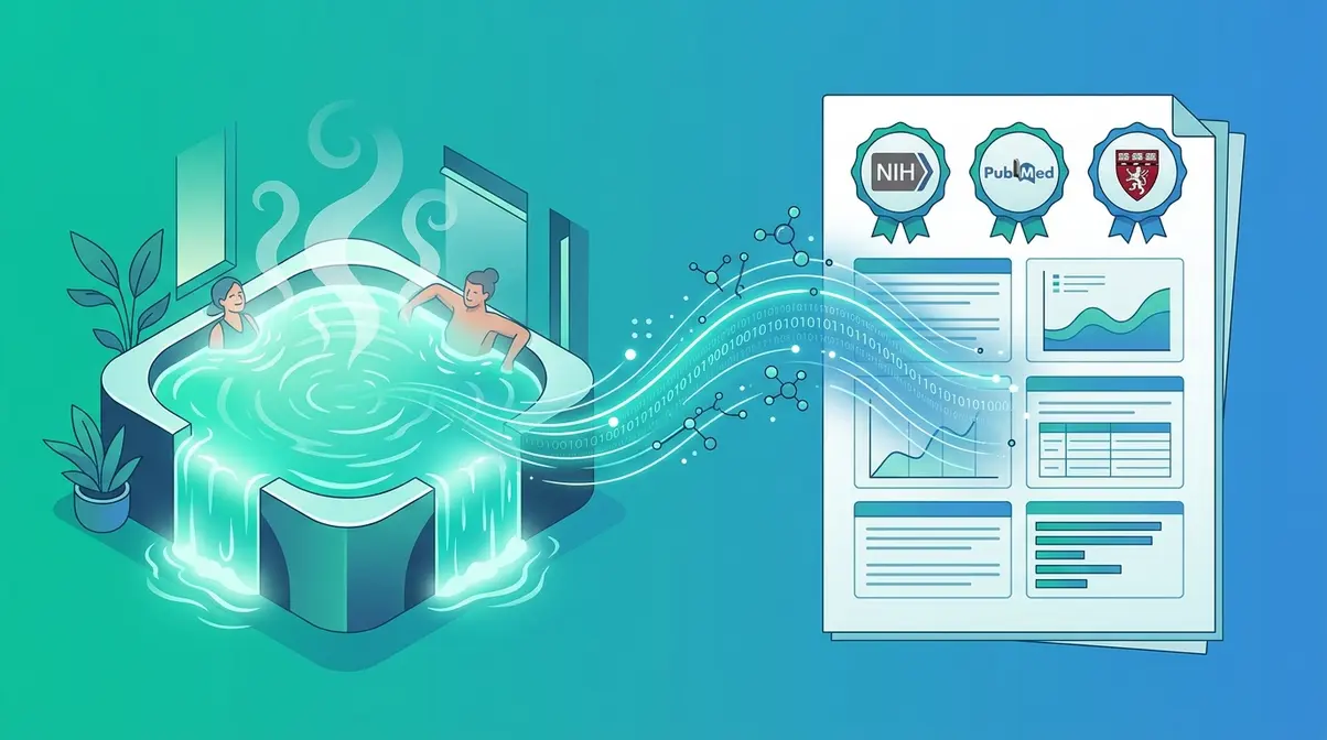 Hot Tub Health Benefits: 7 Science-Backed Facts (2026) 1 Hot tub health benefits science research overview connecting warm-water immersion to peer-reviewed clinical studies