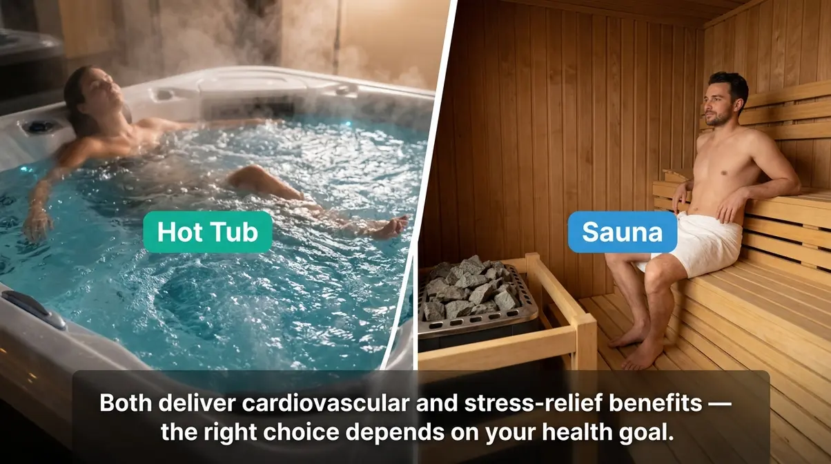 Side-by-side comparison of hot tub and sauna environments for health benefit decisions