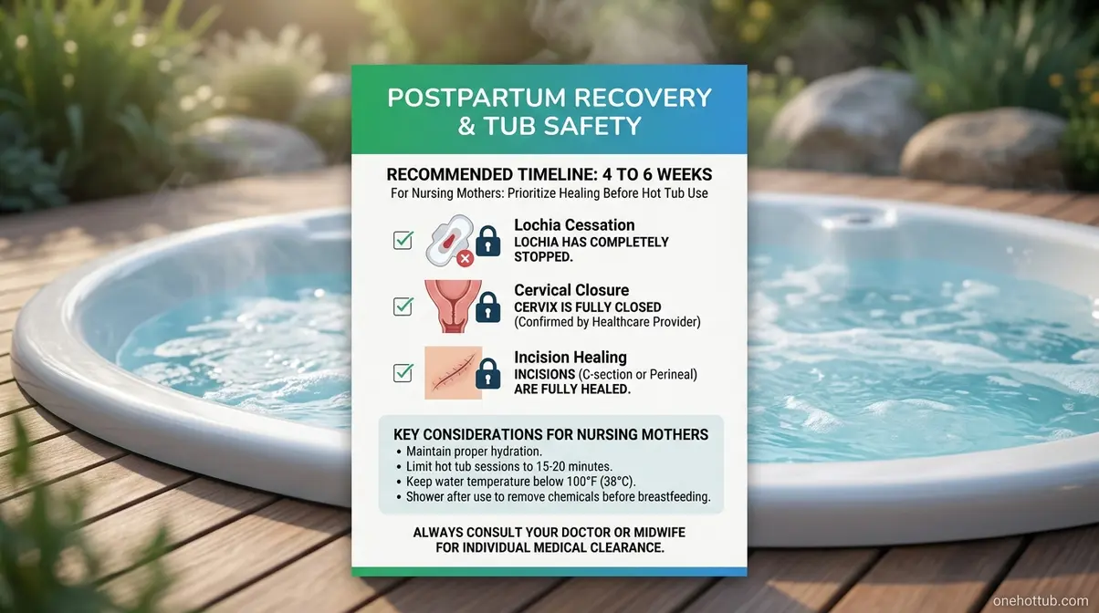 Hot Tub While Breastfeeding Safe? 6 Essential Rules (2025) 1 Postpartum clearance timeline for hot tub use after childbirth