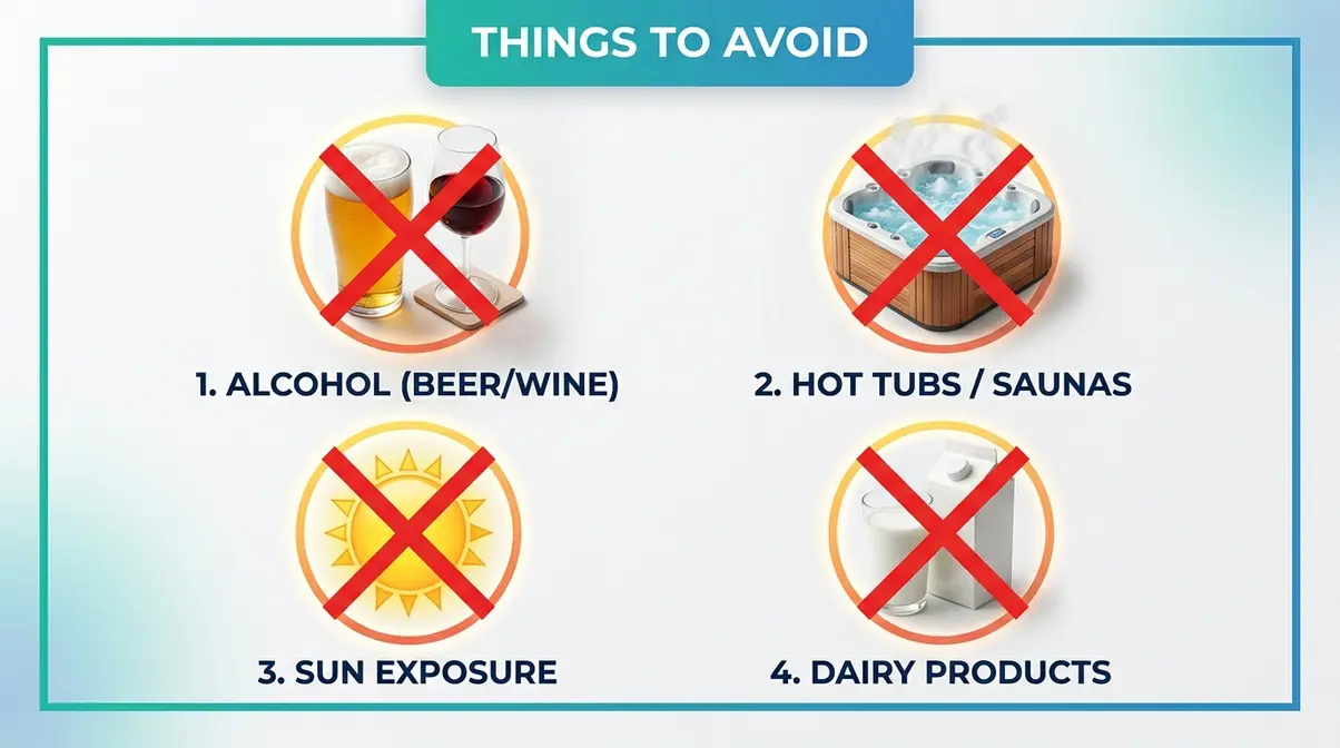 Hot Tub on Antibiotics: Is It Safe? 2026 Expert Guide 9 Four items to avoid while on antibiotics: alcohol, hot tubs, direct sun exposure, and dairy products