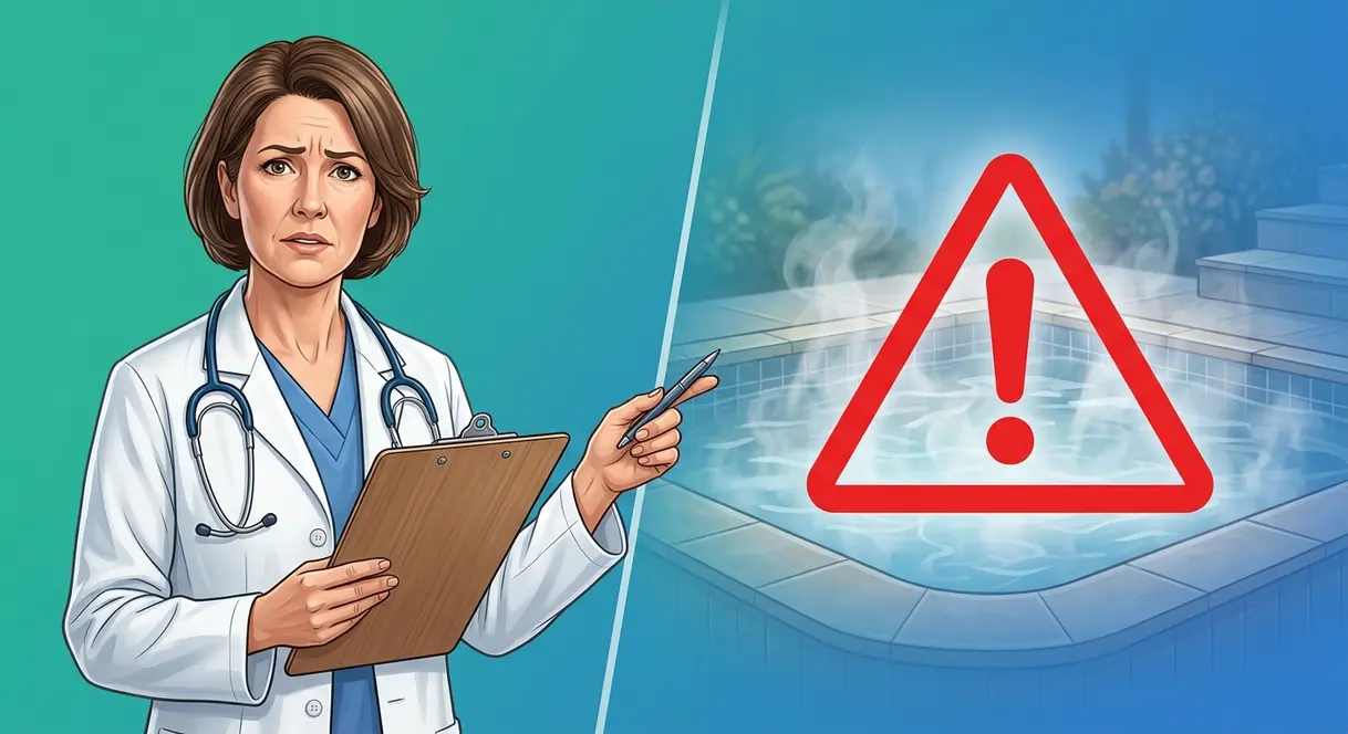 Hot Tub on Antibiotics: Is It Safe? 2026 Expert Guide 1 Doctor advising caution about hot tub use while taking antibiotics during treatment