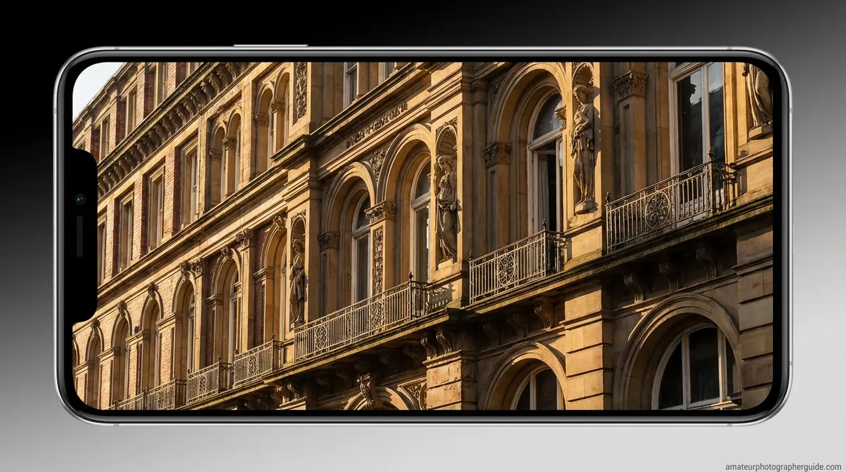 Honor Magic 8 Pro daylight street photography sample showing building facade detail and natural colour rendering