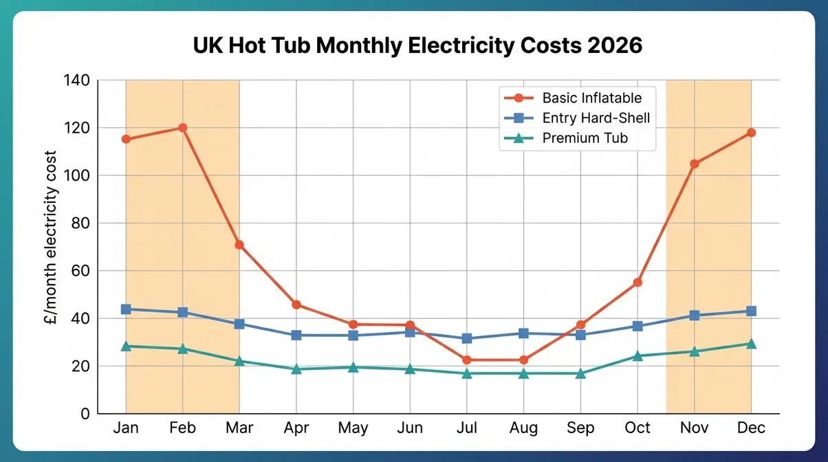 How Much Do Hot Tubs Cost UK? 2026 Full Price Guide 4 UK hot tub monthly electricity costs 2026 inflatable vs hard shell vs premium comparison chart