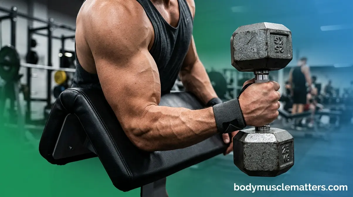 Dumbbell forearm exercises targeting the brachioradialis and flexors for massive muscle growth