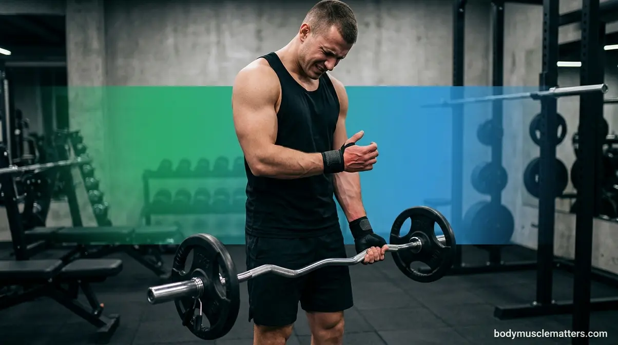 Common forearm training mistakes and injury risks like tendonitis during wrist exercises