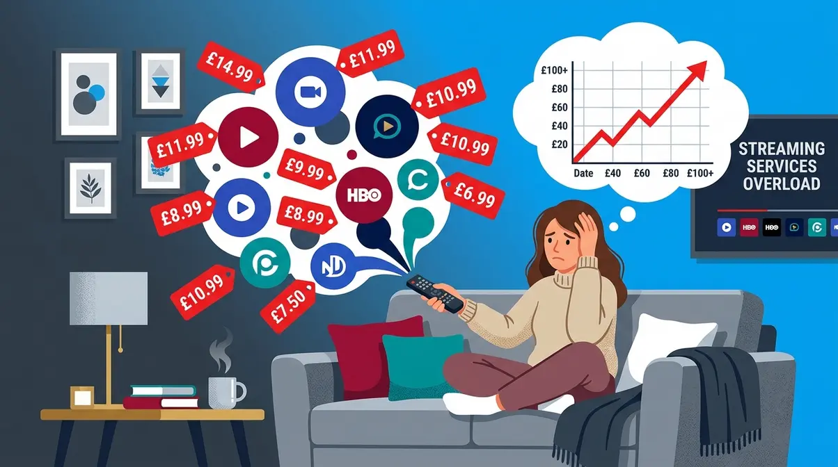 UK household experiencing streaming subscription fatigue with rising costs and multiple services
