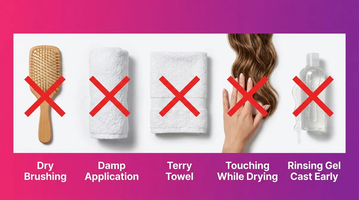 Five common wavy hair care mistakes to avoid including dry brushing and terry cloth towels
