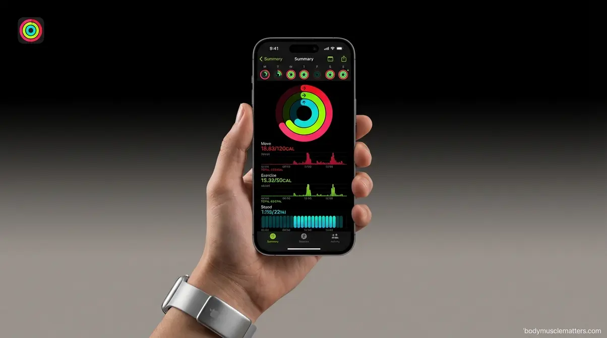 iPhone Fitness app showing three activity rings in Summary tab for changing Apple Watch goals